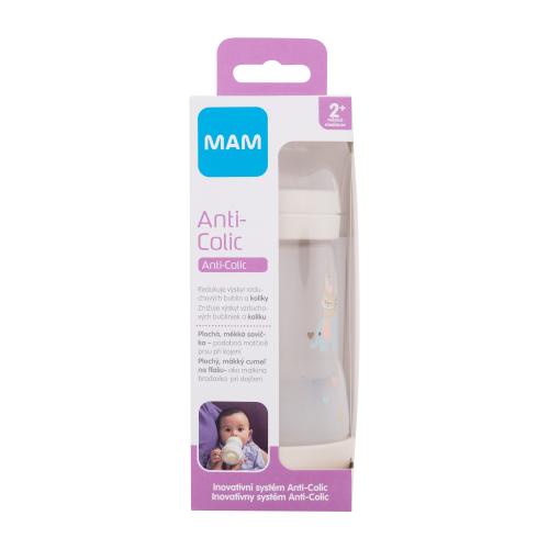 MAM Easy Start Anti-Colic 2m+ Linen 260 ml kojenecká láhev pro novorozence na mateřské mléko a umělou výživu pro děti