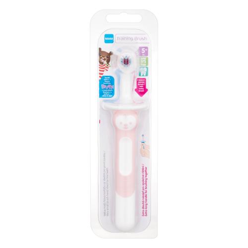 MAM Baby´s Brush Training Brush 5m+ Pink 1 ks kartáček pro čištění prvních zoubků pro děti