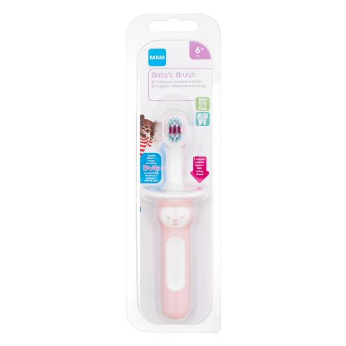 MAM Baby´s Brush 6m+ Pink 1 ks klasický zubní kartáček pro děti