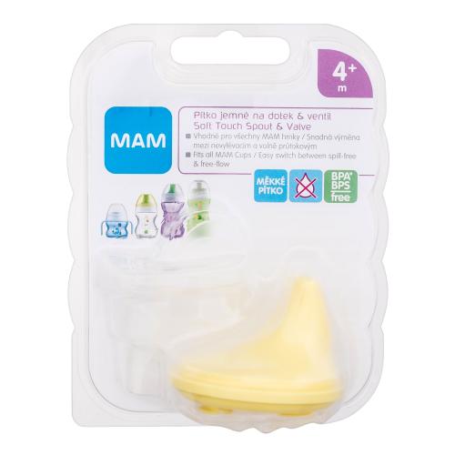MAM Spout & Valve Soft Touch 4m+ Yellow 1 ks jemné pítko s ventilem pro děti