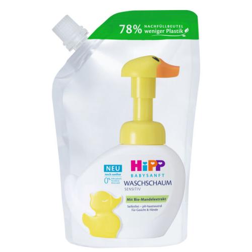 Hipp Babysanft Washing Foam 250 ml jemná krémová mycí pěna na obličej a ruce Náplň pro děti