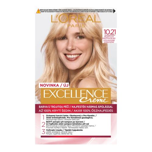 L'Oréal Paris Excellence Creme Triple Protection 48 ml barva na vlasy pro ženy 10.21 Light Pearl Blonde