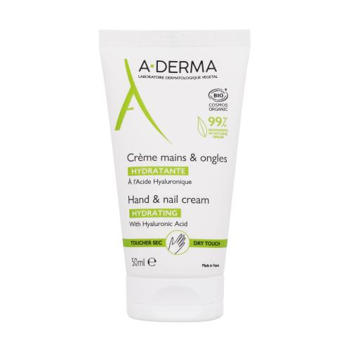 A-Derma Essentials Hand & Nail Cream hydratační krém na ruce a nehty s kyselinou hyaluronovou 50 ml