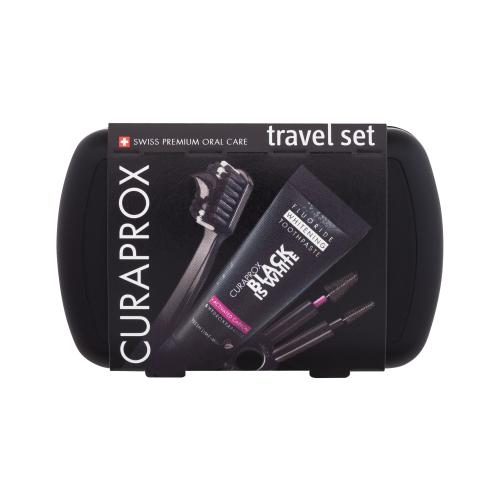Curaprox Travel Set Black is White cestovní sada na zuby, jazyk a dásně
