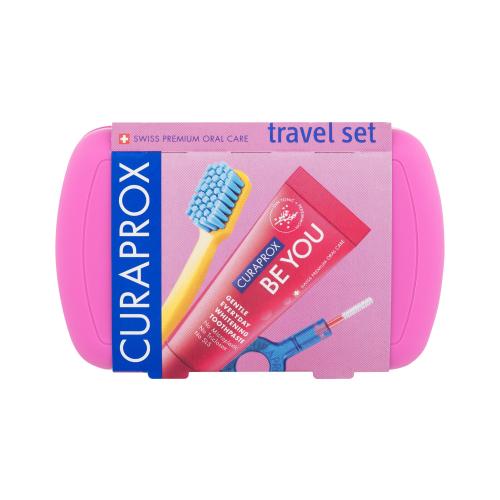 Curaprox Travel Set cestovní set na zuby, jazyk a dásně Pink