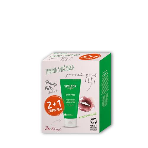 Weleda Skin Food Face & Body 3x75 ml univerzální hydratační krém pro velmi suchou až hrubou pokožku pro ženy