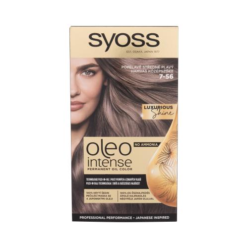 Syoss Oleo Intense Permanent Oil Color 50 ml permanentní olejová barva na vlasy bez amoniaku pro ženy 7-56 Ashy Medium Blonde