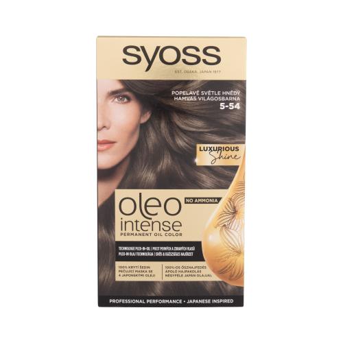 Syoss Oleo Intense Permanent Oil Color 50 ml permanentní olejová barva na vlasy bez amoniaku pro ženy 5-54 Ash Light Brown