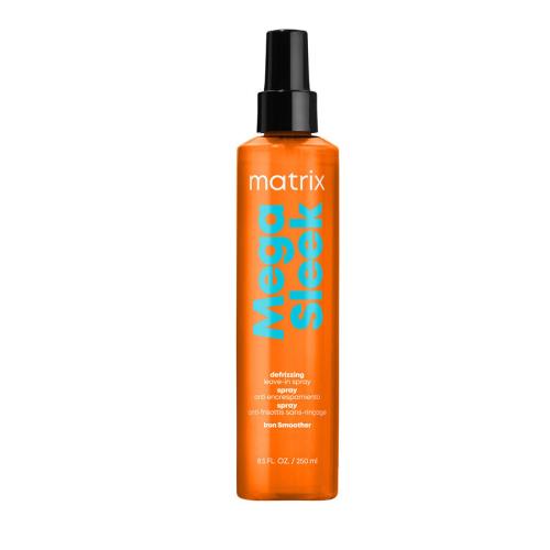 Matrix Mega Sleek Iron Smoother Defrizzing Leave-In Spray 250 ml bezoplachový sprej pro vyhlazení vlasů a tepelnou ochranu pro ženy