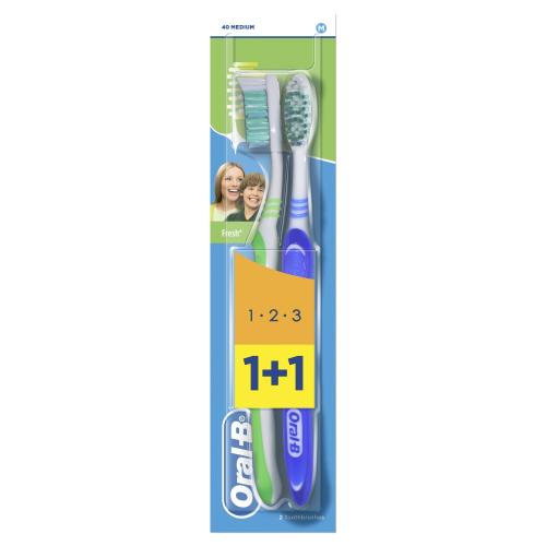 Oral-B 1-2-3 Fresh Medium klasický zubní kartáček unisex zubní kartáček 2 ks