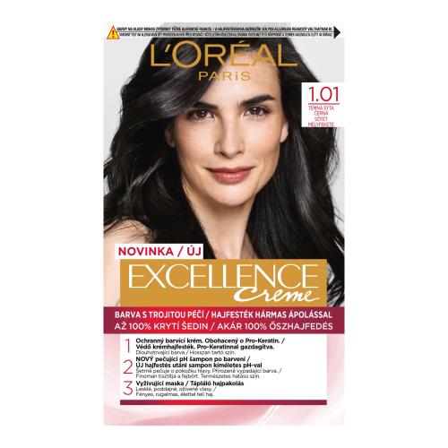 L’Oréal Paris Excellence Creme barva na vlasy odstín 1.01 Deep Black 1 ks