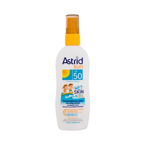 Astrid Sun Kids Wet Skin Transparent Spray SPF50 150 ml voděodolný opalovací sprej na mokrou pokožku pro děti