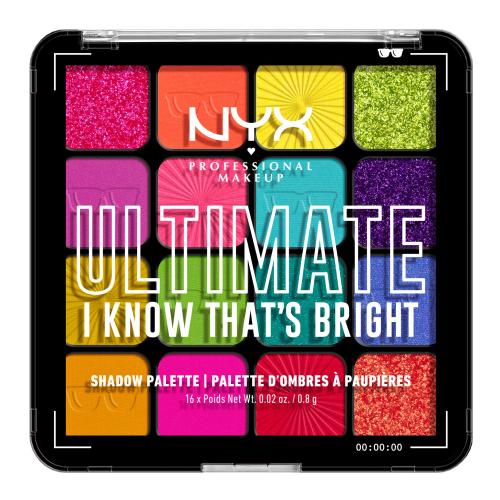 NYX Professional Makeup Ultimate Shadow Palette oční stíny odstín I Know That's Bright 16 ks