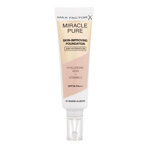 Max Factor Miracle Pure Skin-Improving Foundation SPF30 30 ml pečující hydratační make-up pro ženy 45 Warm Almond