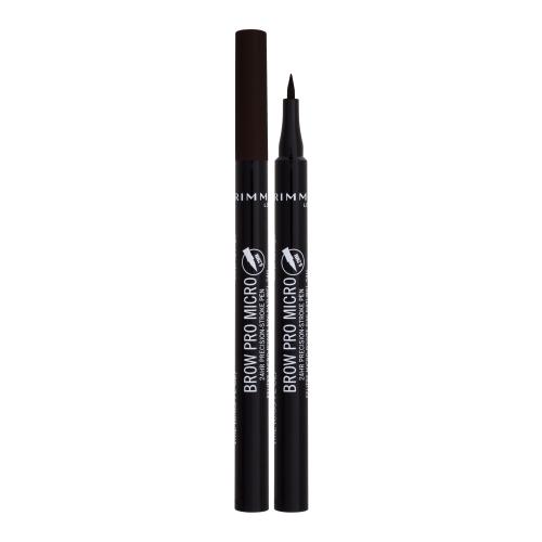Rimmel London Brow Pro Micro 24HR Precision-Stroke Pen 1 ml pero na obočí pro ženy 004 Dark Brown