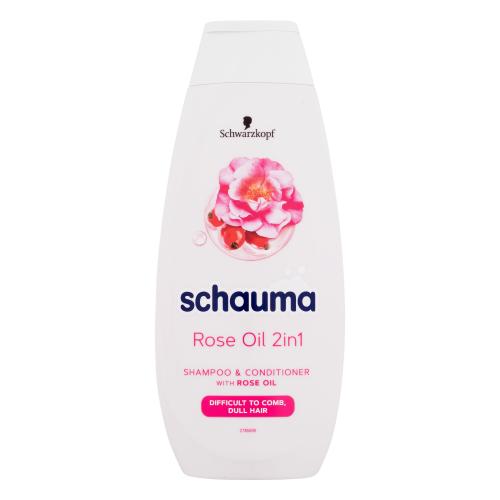 Schwarzkopf Schauma Rose Oil 2in1 400 ml šampon a kondicionér pro zvýšení lesku a snadné rozčesání pro ženy