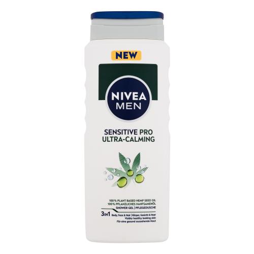 Nivea Men Sensitive Pro Ultra-Calming Shower Gel 500 ml sprchový gel na tělo, tvář a vlasy pro muže