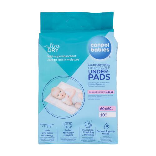 Canpol babies Ultra Dry Multifunctional Disposable Underpads 60 x 60 cm 10 ks jednorázové přebalovací podložky pro ženy
