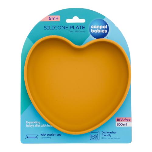 Canpol babies Silicone Suction Plate Yellow 300 ml silikonový talíř s přísavkou pro děti