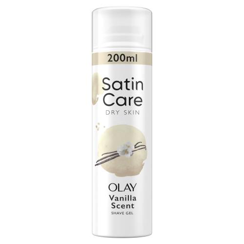 Gillette Satin Care Olay Vanilla Dream Shave Gel 200 ml gel na holení pro suchou pokožku pro ženy