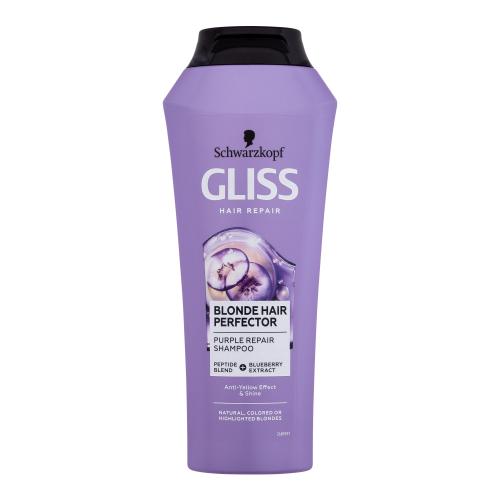 Schwarzkopf Gliss Blonde Hair Perfector Purple Repair Shampoo 250 ml regenerační fialový šampon pro odstranění žlutých tónů blond vlasů pro ženy