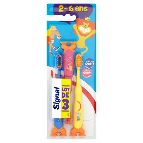 Signal Kids Ultra Soft klasický zubní kartáček pro děti zubní kartáček 3 ks