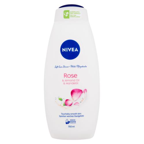 Nivea Rose & Almond Oil 750 ml krémový sprchový gel s mandlovým olejem pro ženy