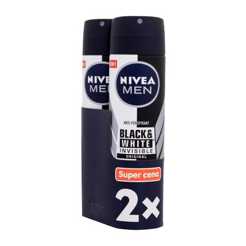 Nivea Men Invisible For Black & White Original antiperspirant nezanechávající stopy na oblečení pro muže anti-perspirant 2 x 150 ml