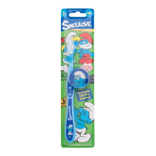 The Smurfs Toothbrush 1 ks jemný zubní kartáček s krytkou pro děti