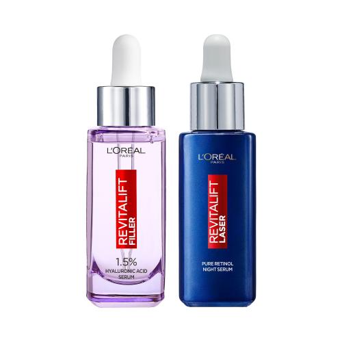 L'Oréal Paris Revitalift Laser Pure Retinol Night Serum set pro ženy pleťové sérum 30 ml + pleťové sérum 30 ml