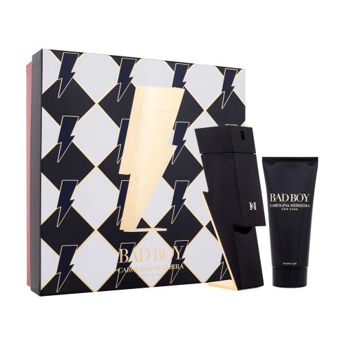 Carolina Herrera Bad Boy dárková kazeta toaletní voda 100 ml + sprchový gel 100 ml pro muže poškozená krabička