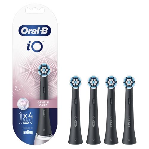 Oral-B iO Gentle Care Black náhradní hlavice na elektrický zubní kartáček unisex 4 ks náhradních hlavic