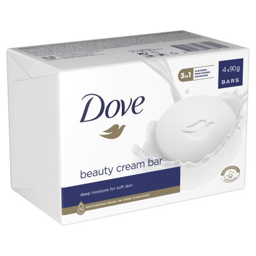 Dove Original Beauty Cream Bar hydratační tuhé mýdlo pro ženy tuhé mýdlo Original Beauty Cream Bar 4 x 90 g