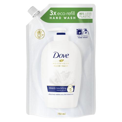 Dove Deeply Nourishing Original Hand Wash 750 ml tekuté mýdlo s hydratačním krémem Náplň pro ženy