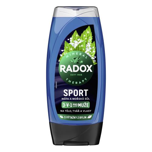 Radox Sport Mint And Sea Salt 3-in-1 Shower Gel 225 ml osvěžující sprchový gel pro muže