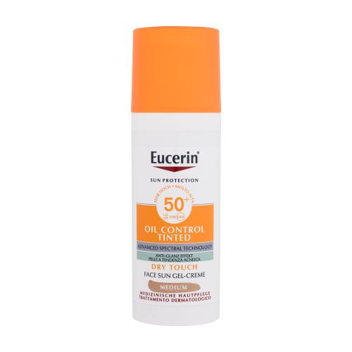 Eucerin Sun Oil Control Tinted Dry Touch Sun Gel-Cream SPF50+ 50 ml tónující opalovací gelový krém na obličej unisex Medium