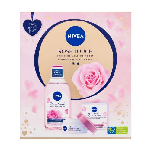 Nivea Rose Touch dárková kazeta pro ženy micelární voda Rose Touch 400 ml + denní gel-krém Rose Touch 50 ml