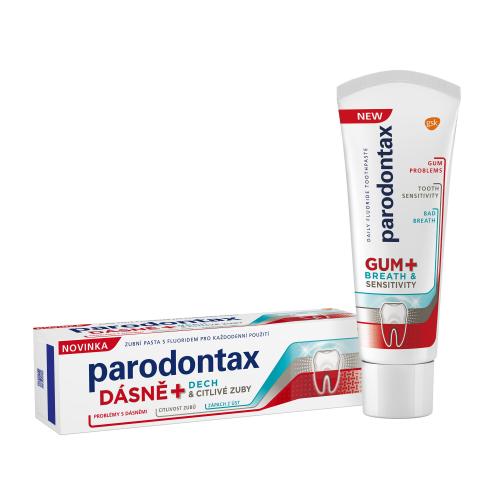 Parodontax Gum+ Breath & Sensitivity 75 ml zubní pasta proti problémům s dásněmi, zápachu z úst a citlivosti zubů unisex