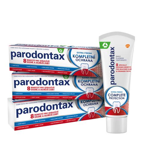 Parodontax Complete Protection Extra Fresh Trio osvěžující zubní pasta pro ochranu dásní unisex zubní pasta 3 x 75 ml