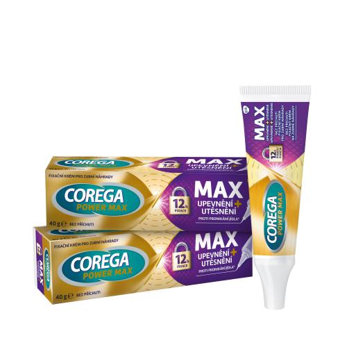 Corega Power Max Fixing + Sealing Duo fixační krém pro pevné a těsné nošení zubní náhrady unisex Fixační gel 2 x 40 g