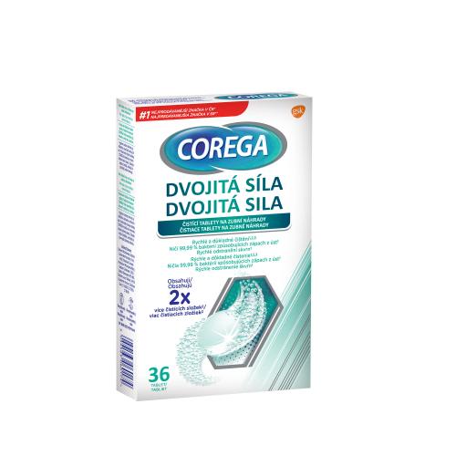 Corega Tabs Double Strength tablety s dvojitou silou pro čištění zubní náhrady unisex 36 ks čisticích tablet