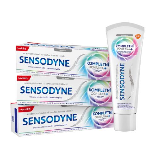 Sensodyne Complete Protection Whitening Trio bělicí zubní pasta pro kompletní ochranu unisex zubní pasta 3 x 75 ml