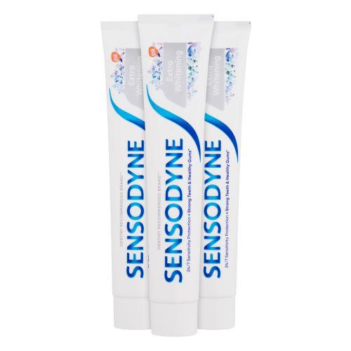 Sensodyne Extra Whitening bělicí zubní pasta s fluoridem pro citlivé zuby 3x75 ml