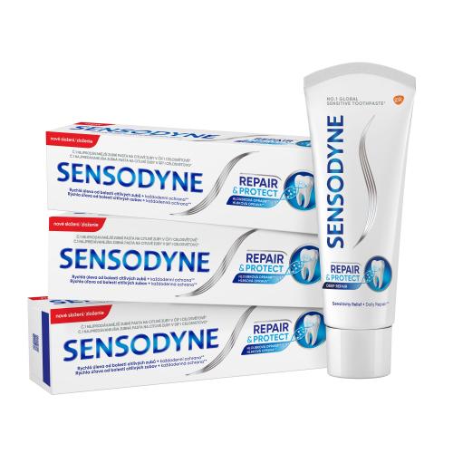 Sensodyne Repair & Protect Trio zubní pasta pro úlevu od bolesti citlivých zubů unisex zubní pasta 3 x 75 ml