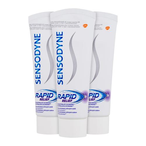 Sensodyne Rapid Cool Mint zubní pasta s fluoridem pro citlivé zuby 3x75 ml