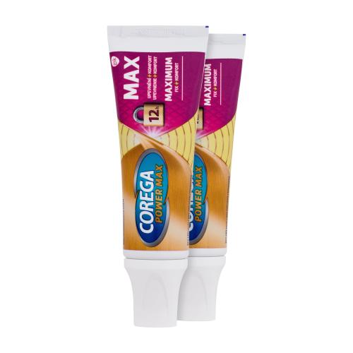 Corega Power Max Fixing + Comfort Duo fixační krém pro pevné a komfortní nošení zubní náhrady unisex Fixační gel pro zubní náhradu 2 x 40 g
