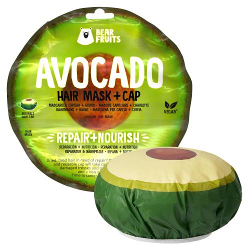 Bear Fruits Avocado Hair Mask + Cap regenerační a vyživující maska na vlasy unisex maska na vlasy Avocado Hair Mask 20 ml + čepice na vlasy