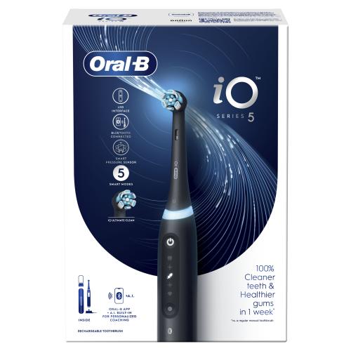 Oral-B iO Series 5 Black 1 ks elektrický zubní kartáček unisex