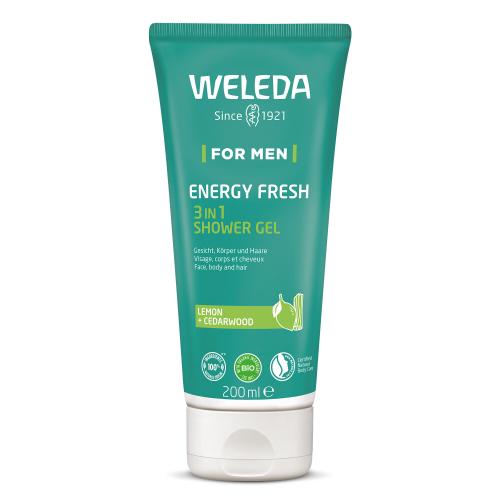 Weleda For Men Energy Fresh 3in1 200 ml energizující sprchový gel na tělo, obličej a vlasy pro muže