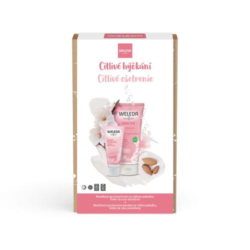 Weleda Almond dárková kazeta pro ženy sprchový krém Almond Sensitive Shower Cream 200 ml + krém na ruce Sensitive Hand Cream 50 ml